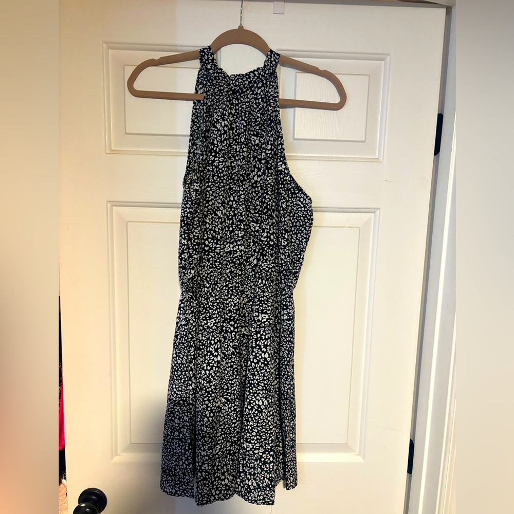 Black & white leopard print dress